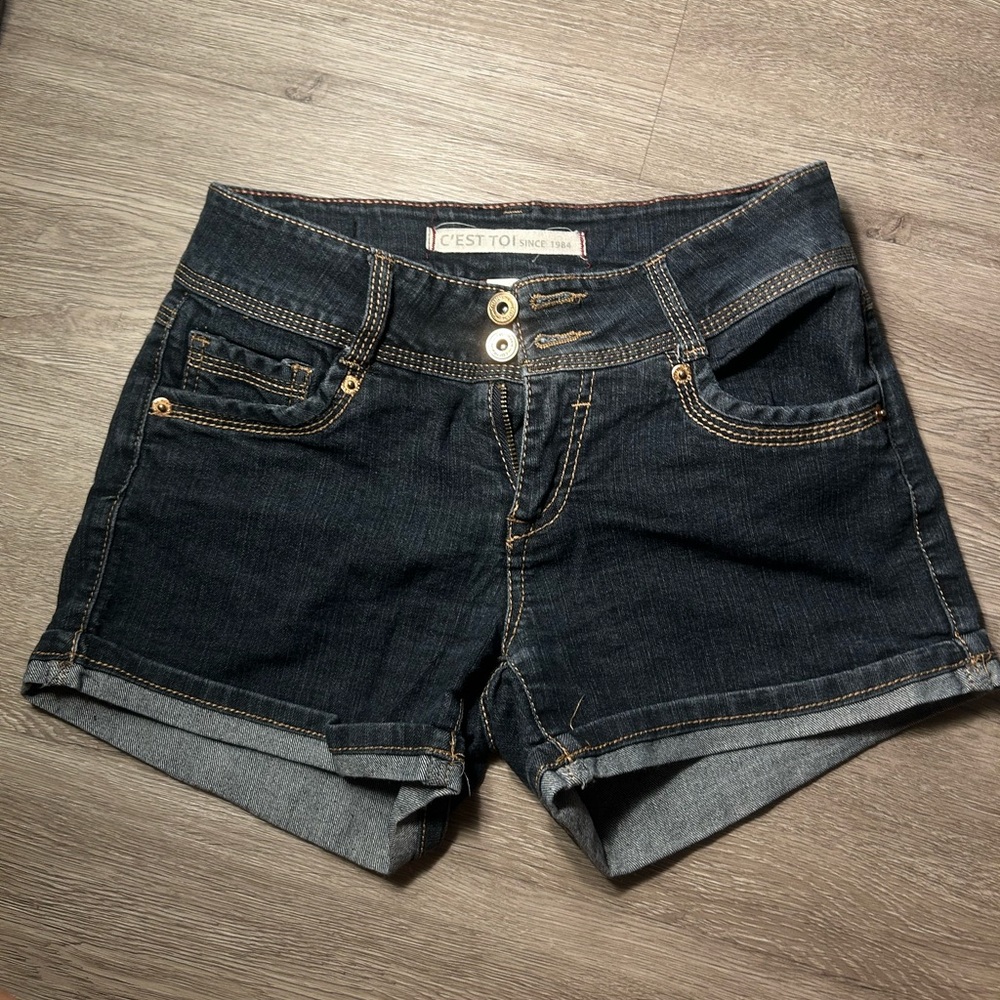 Women's Dark Blue Denim Shorts